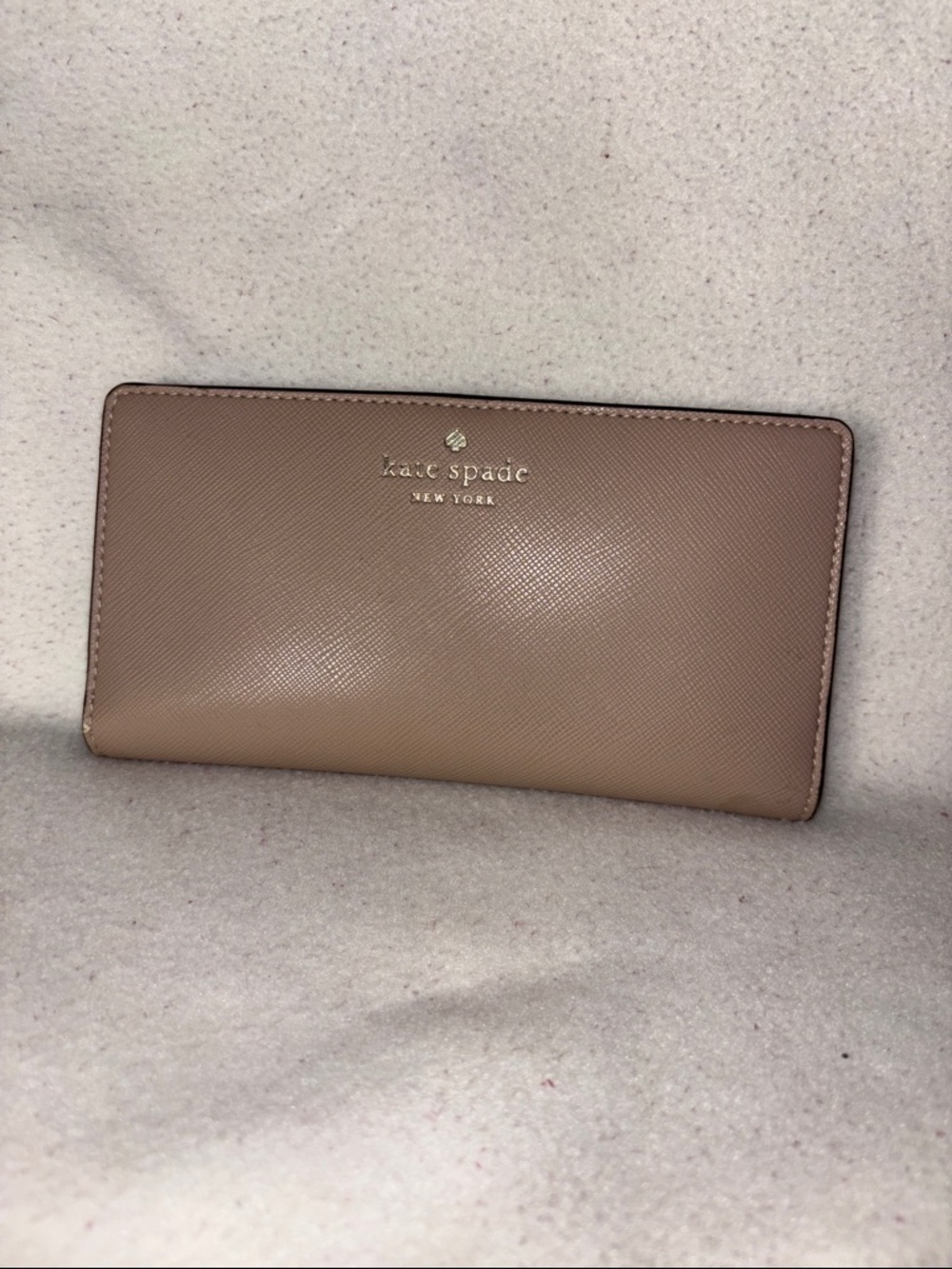 kate spade taupe saffiano leather continental wallet